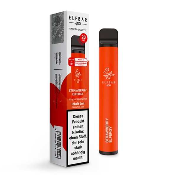 ElfBar 600 NIKOTINFREI Einweg E-Zigarette - Elfergy Strawberry