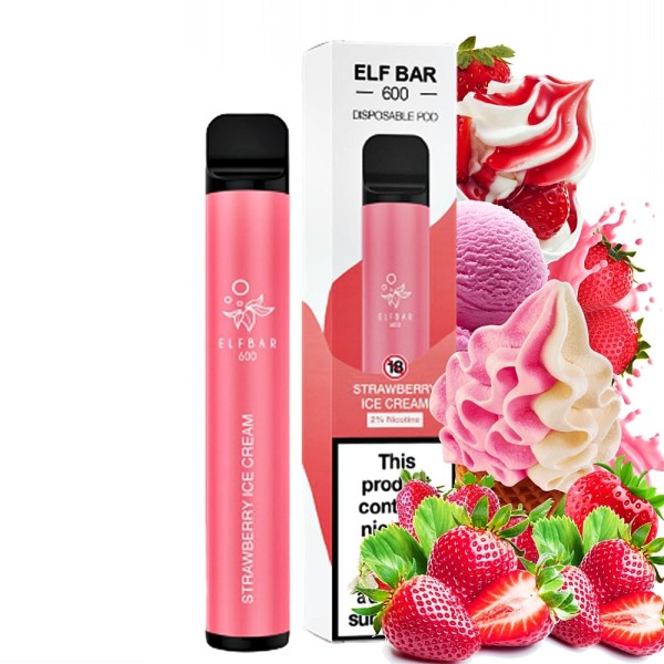ElfBar 600 Einweg E-Zigarette - Strawberry Ice Cream